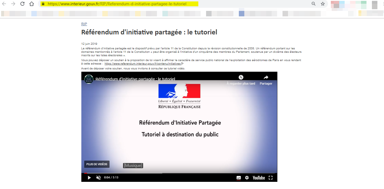 Capture d'écran de la page du tutoriel